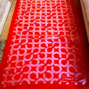 Coach Luxurious Y2K Beach towel Bright Orange and Light Pink